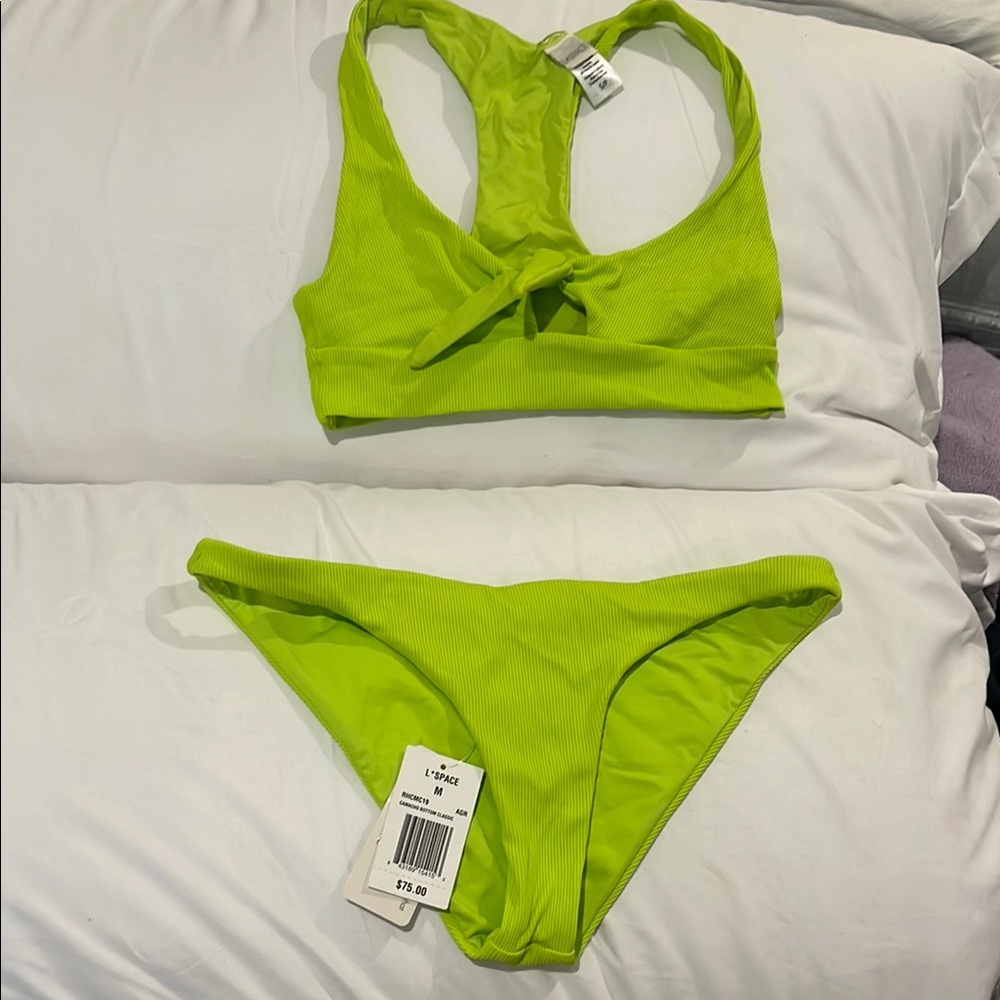 L SPACE Lime Green Bikini Set
